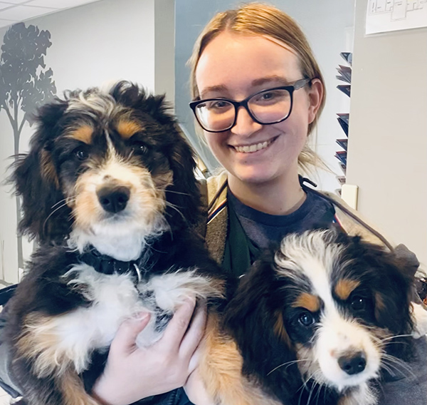 Jenna with dogs